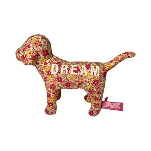 Victoria's Secret Pink Plush Puppy Dog Dream Pink Flowers Stuffed Animal Plushie